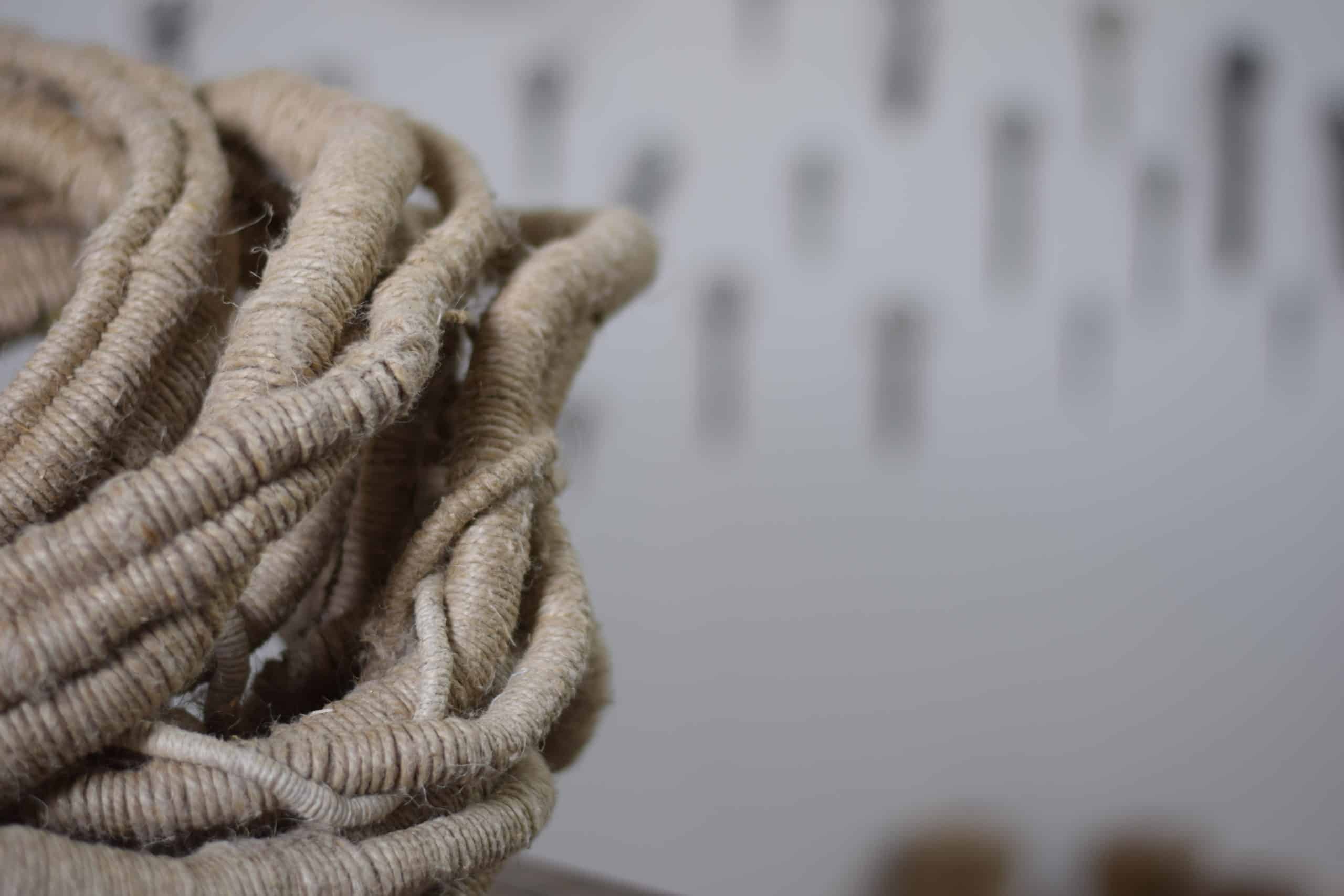 Close-up picture of an undyed sculpture