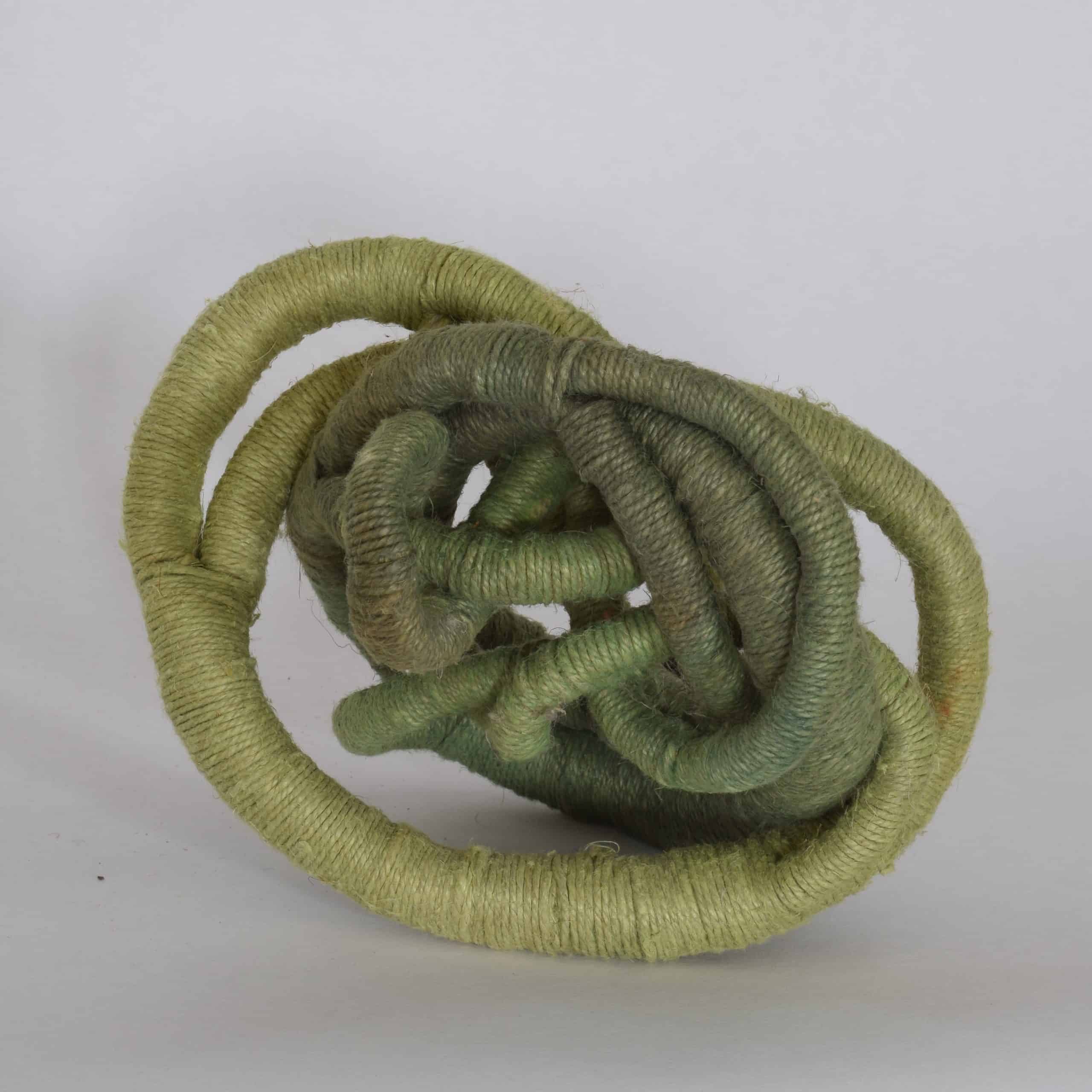 green linen sculpture by Aude Franjou