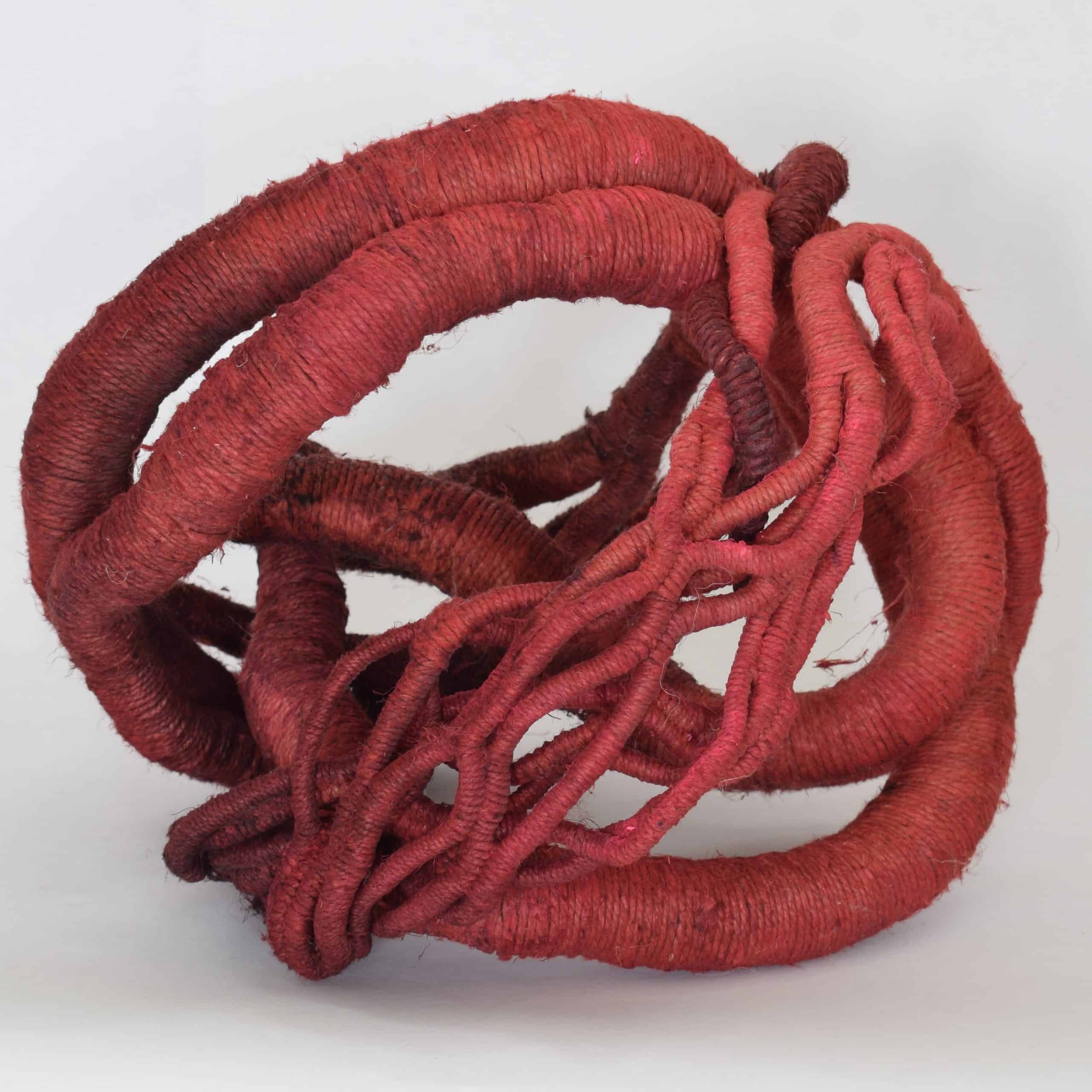 Picture of a red linen sculpture by Aude Franjou